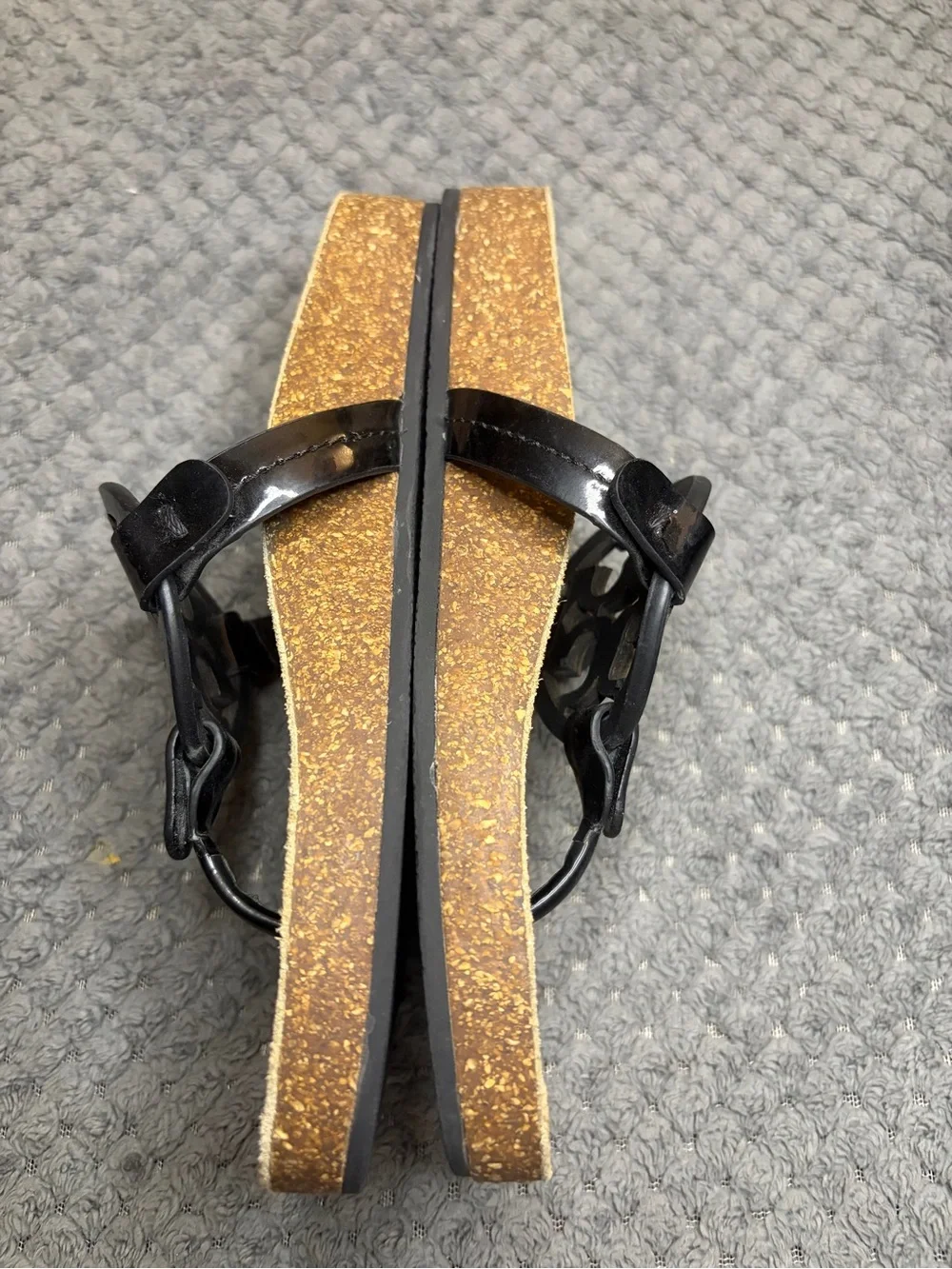 Tory Burch Black Logo Thong Sandals Size 5